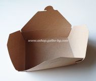 Картонена кутия за храна КРАФТ 195х140х60 мм,  50 бр / 200 бр