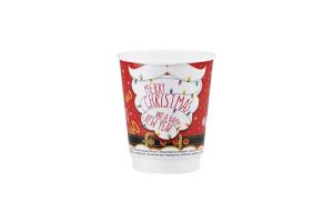 Картонена двустенна чаша 8 оз - 200 мл,  CHRISTMAS 5  DESIGNS  MIX - 500 бр