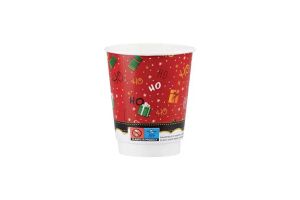 Картонена двустенна чаша 8 оз - 200 мл,  CHRISTMAS 5  DESIGNS  MIX - 500 бр