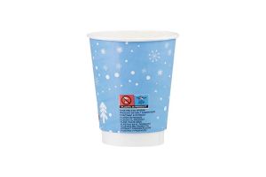 Картонена двустенна чаша 8 оз - 200 мл,  CHRISTMAS 5  DESIGNS  MIX - 500 бр