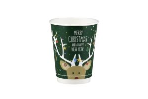 Картонена двустенна чаша 14 оз - 350 мл,  CHRISTMAS 5  DESIGNS  MIX - 500 бр