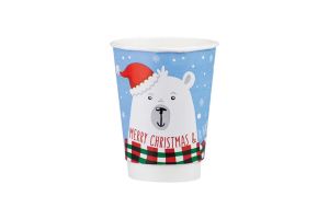 Картонена двустенна чаша 14 оз - 350 мл,  CHRISTMAS 5  DESIGNS  MIX - 500 бр