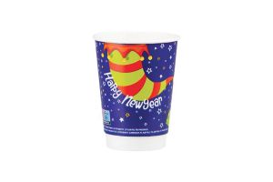 Картонена двустенна чаша 14 оз - 350 мл,  CHRISTMAS 5  DESIGNS  MIX - 500 бр