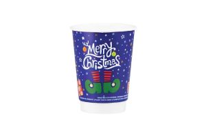 Картонена двустенна чаша 14 оз - 350 мл,  CHRISTMAS 5  DESIGNS  MIX - 500 бр
