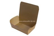 Картонена крафт кутия за храна, размери на дъното: 17/9,5/7 см, 1400 мл, 210 бр. 