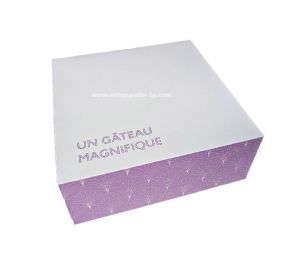 Картонена кутия за 8 парчета торта "UN GATEAU MAGNIFIQUE"   20*20*8 см -  25 бр / 200 бр.